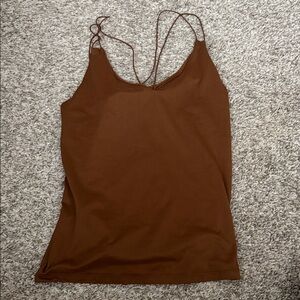 Brown Spaghetti Strap Tank Top